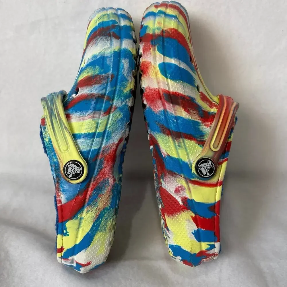 Crocs Classic Lined Marble Tie Dyed Clogs Size J4